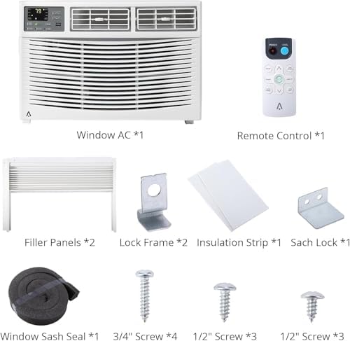 8000 Btu Window Air Conditioner Quiet Operation 350 Sq Ft