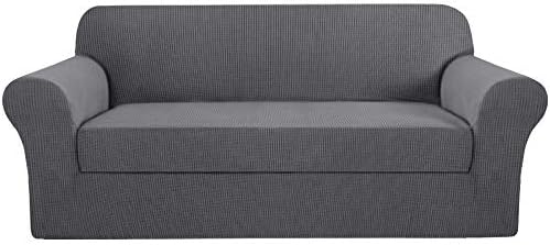 HVERSAILTEX 2 Piece Sofa Slipcover - Charcoal Gray 1