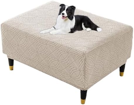 GUYIRT Ottoman Cover Stretch Foot Stool Cover Living Room Protector