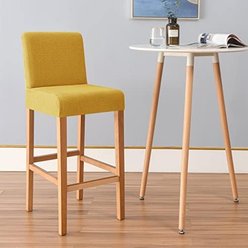 FORCHEER Bar Stool Covers Set of 4 Lemon Yellow Jacquard
