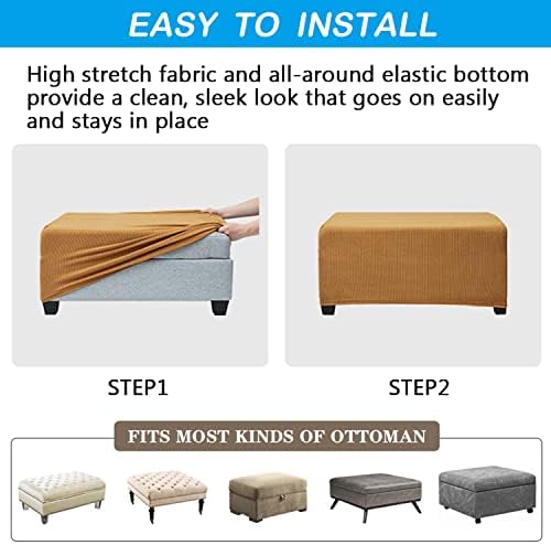 OBCREAT Ottoman Covers with Elastic Bottom