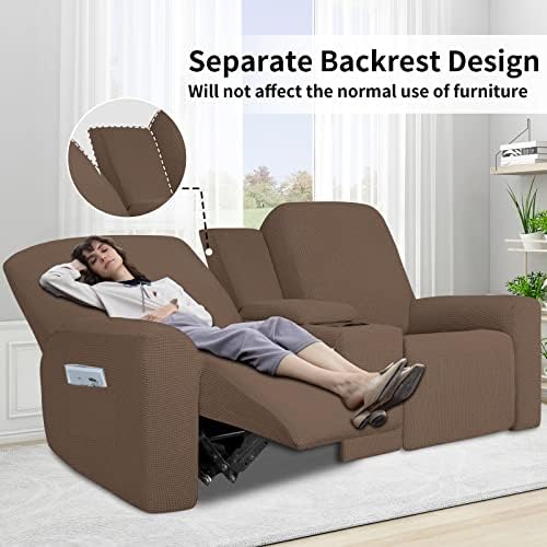 Easy-Going 1 Piece Stretch Reclining Loveseat Cover with Console
