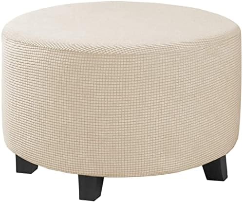 ZIKY Round Ottoman Slipcover Beige XL