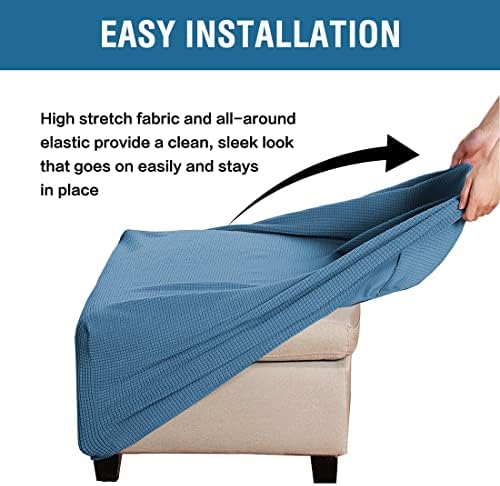 Vctops Super Stretch Soft Ottoman Cover with Elastic Bands