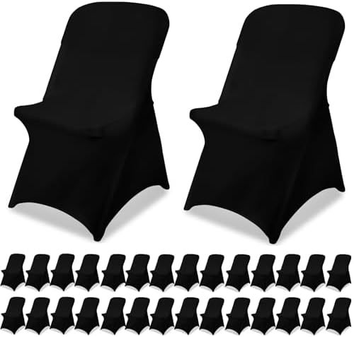 Black Stretch Folding Chair Covers 30 Pack
