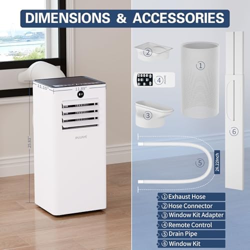 3-in-1 Portable AC Unit 10000 BTU Cool Dry Fan Smart