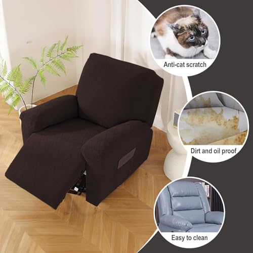 Northern Brothers Oversized Recliner Cover - Dark Brown 4 Piece Set