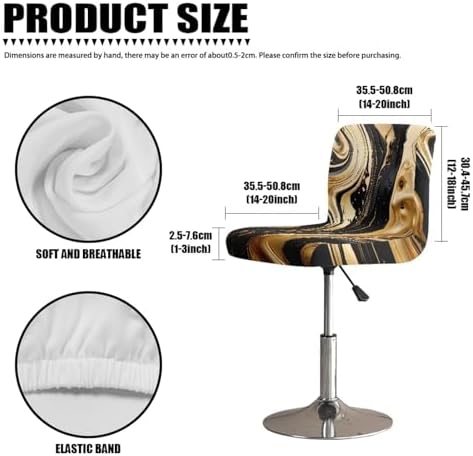 Black Gold Marble Stool Covers 2 Pack with Waterproof Pad