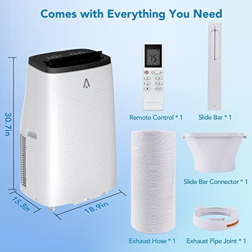 Garvee 14000 BTU Portable Air Conditioner with Fan and Dehumidifier Modes White