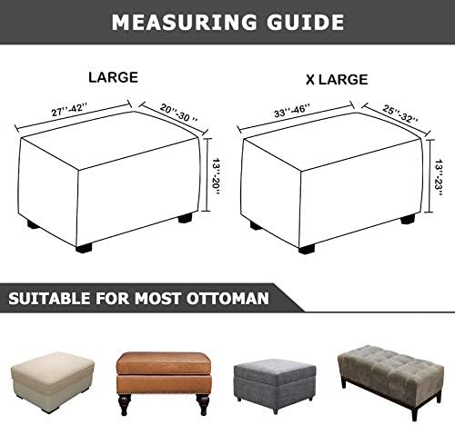 MIFXIN Velvet Ottoman Slipcover with Elastic Bottom 1