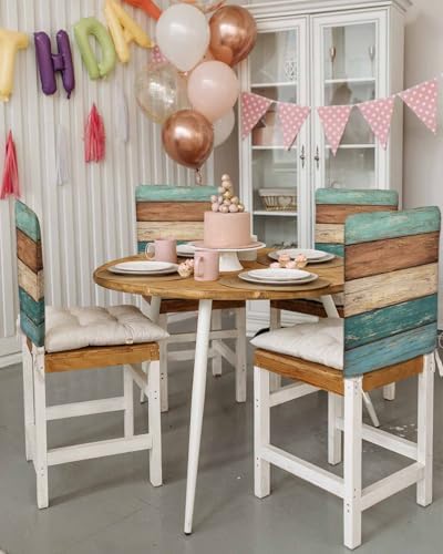 Teal Turquoise Dining Chair Covers Set of 4 1