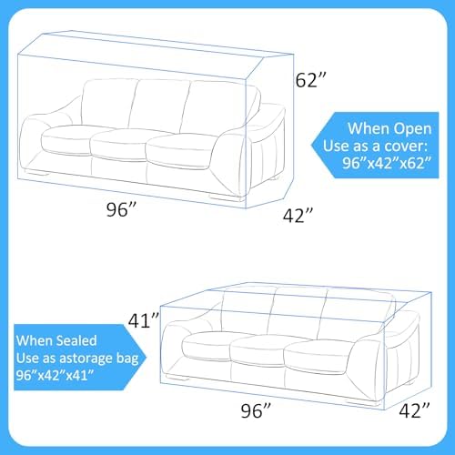 Belinlen 92W x 42D x 62H Inch Plastic Couch Cover