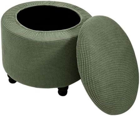 Lussenwert Round Ottoman Slipcover Footstool Cover