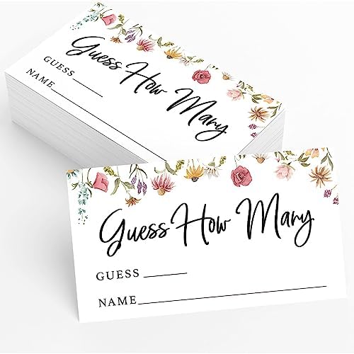 Printed Party Candy Jar Game Set of 50 Wildflower Theme