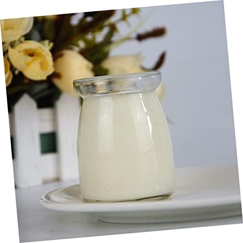 PRETYZOOM 10pcs Glass Pudding Jars with Lids for Party Favors