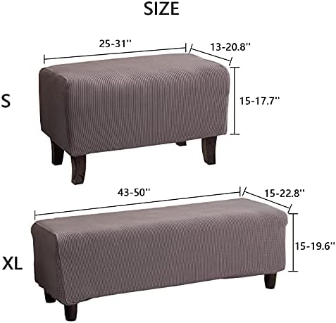 Cornasee Stretch Ottoman Cover Rectangle - Black X-Large