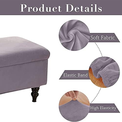 Velvet Folding Storage Bench Cover for Living Room