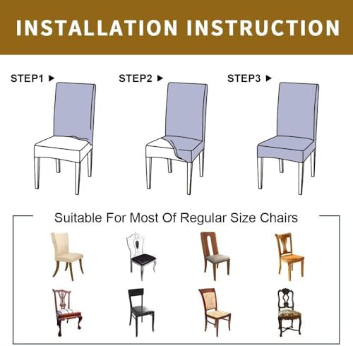 4 Pcs Stretch Spandex Dining Chair Covers with Abstract Geometric Stripes