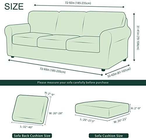 CHUN YI 7 Piece Stretch Sofa Cover for 3 Seater Couch