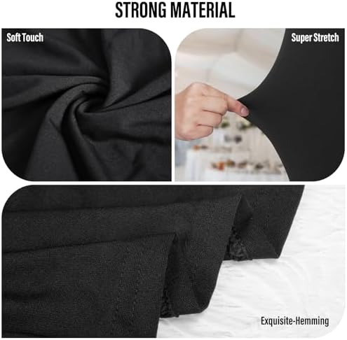 LEBENGURU Stretch Spandex Chair Covers 30PCS Black 1