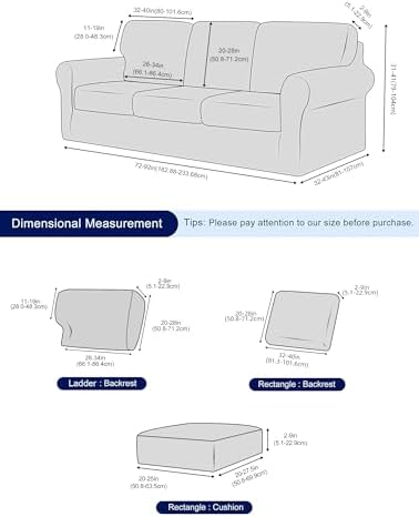 7 Piece Velvet Stretch Sofa Slipcover Set for 3 Cushion Couch