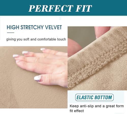 HFCNMY Wingback Chair Covers 2 Piece Stretch Velvet