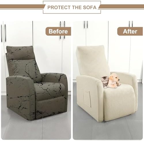 SearchI Recliner Chair Cover 4 Piece Set for Small Recliners