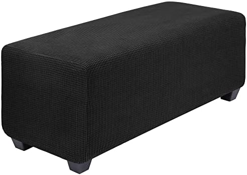 PiccoCasa High Stretch Ottoman Cover X-Large Black 1