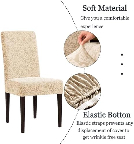 Stretch Jacquard Dining Chair Covers for Home Decor
