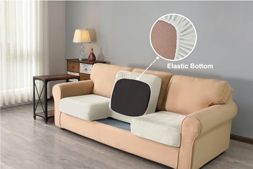 7 Piece Velvet Stretch Sofa Slipcover Set for 3 Cushion Couch