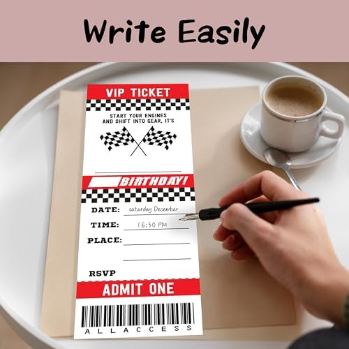 Start Your Engines Birthday Invitation Set with Envelopes