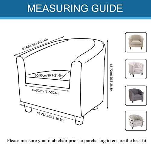 KRFOONN 2 Piece Stretch Club Chair Slipcover