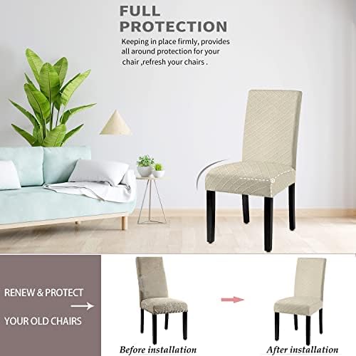 Waterproof Dining Chair Cover Set of 4 - Spandex Jacquard Slipcover