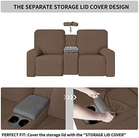 Easy-Going 1 Piece Stretch Reclining Loveseat Cover with Console