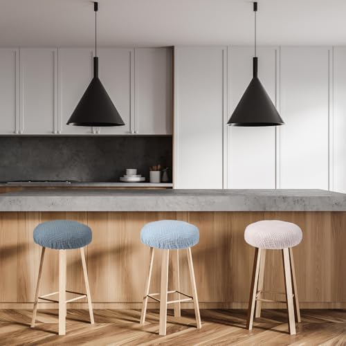 PATIKIL Dark Blue Round Bar Stool Covers 2 Pcs