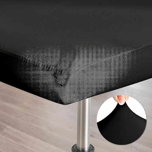 2PCS Bar Stool Slipcovers with Backrest Cover Black