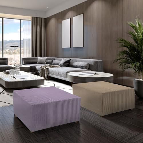 Uxcell Square Ottoman Cover with Elastic Bottom 1