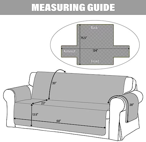 TOMORO Non-Slip Sofa Slipcover with 5 Pockets - Waterproof and Durable