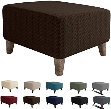 MAXIJIN Elastic Jacquard Ottoman Slipcover with Thick Fabric