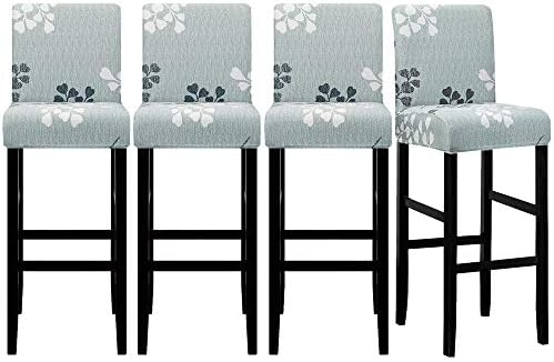 Lellen 4 Pack Stretch Chair Slipcover - Grey Floral Pattern
