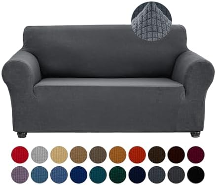 Joccun Stretch Loveseat Couch Cover Slipcover Gray