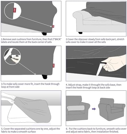 ZNSAYOTX Velvet Sofa Cover 3 Piece Stretchable for 2 Cushion Couch