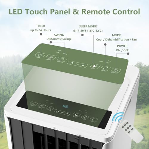 GAOMON 8000 BTU Portable Air Conditioner with Dehumidifier and Fan