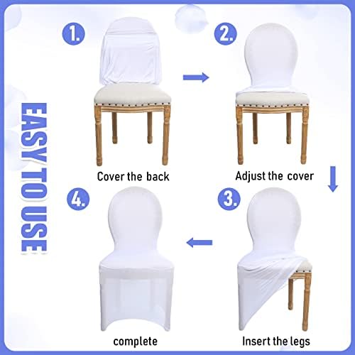 Macarrie 45 Pcs White Chair Covers for Weddings