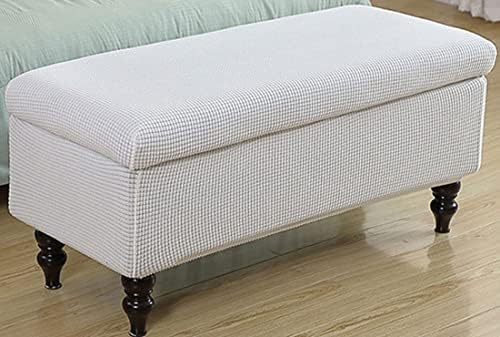 White Jacquard Stretch Stool Cover 47-63in