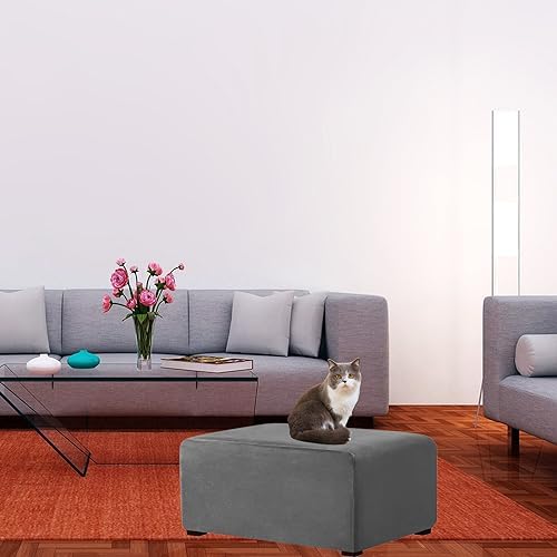 Luxurious Stretch Velvet Ottoman Cover for Large Ottomans