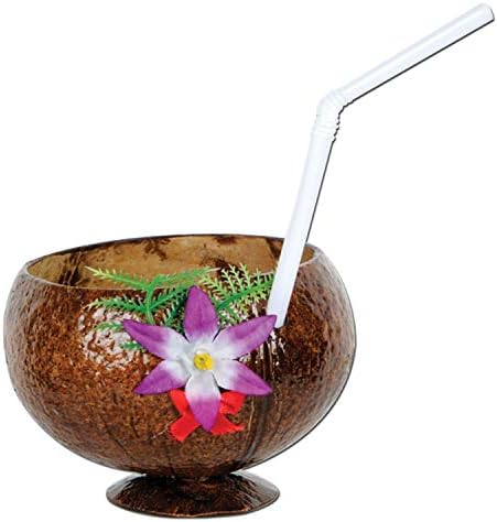 Beistle Coconut Cup with Flower and Straw 1 Count