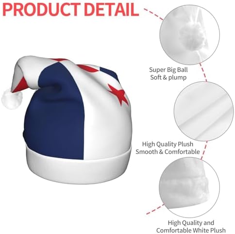 Panama Flag Christmas Hat with LED Lights