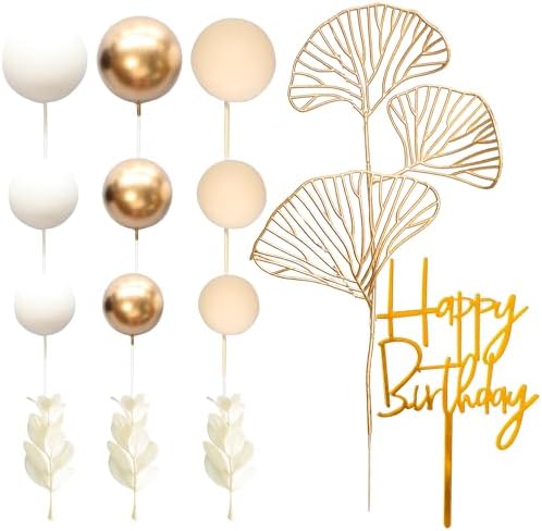 Gyufise 57Pcs Khaki Boho Grass Cake Topper Decorations