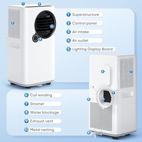 16000 BTU Smart Portable Air Conditioner with Cooling Dehumidifier Fan